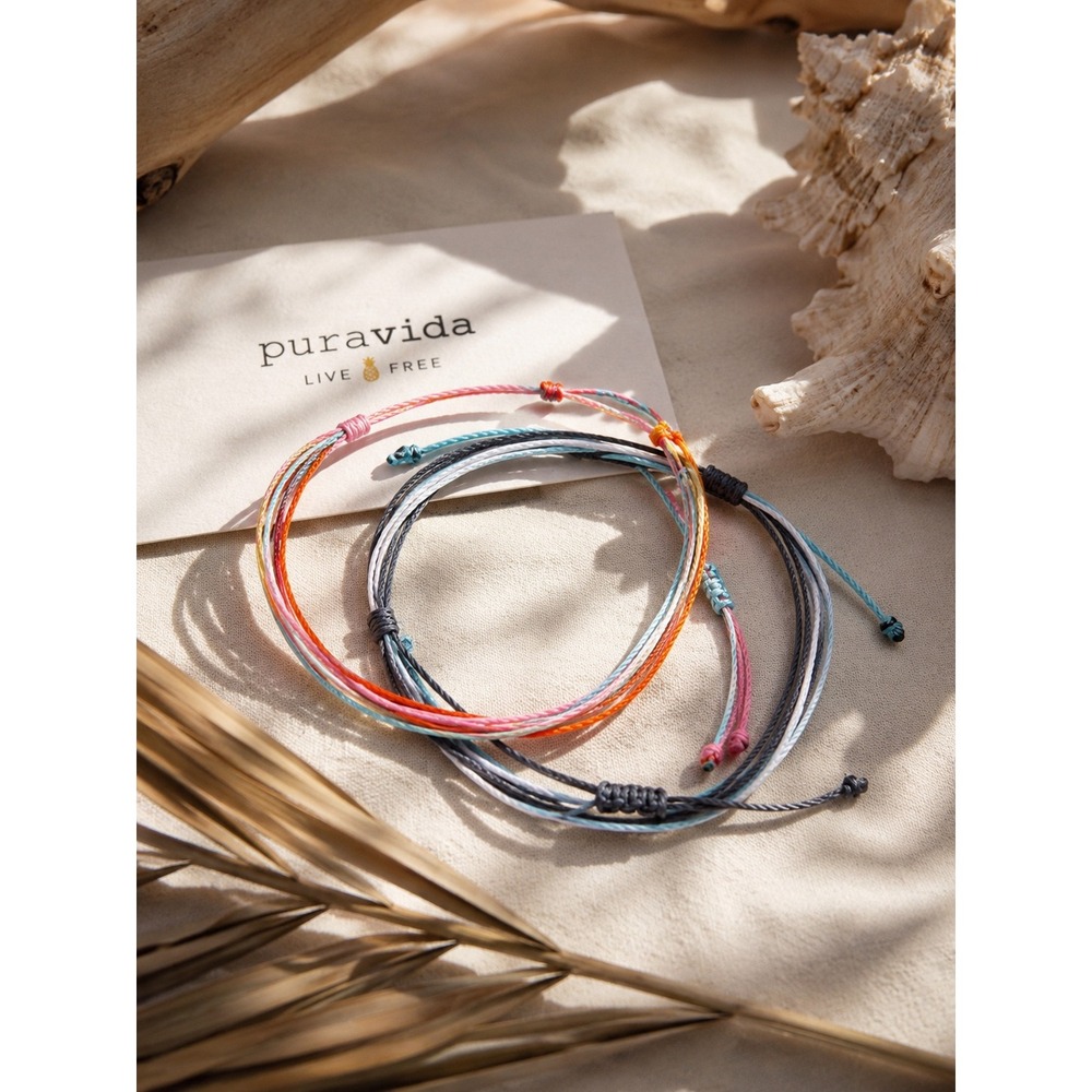 Pura Vida Bracelet Set of 2 Adjustable String Friendship Coastal Beach New